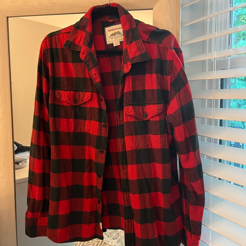 American Eagle Red and Black Flannel